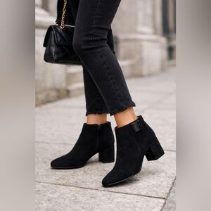 New Aquatalia Black Suede Ankle Booties